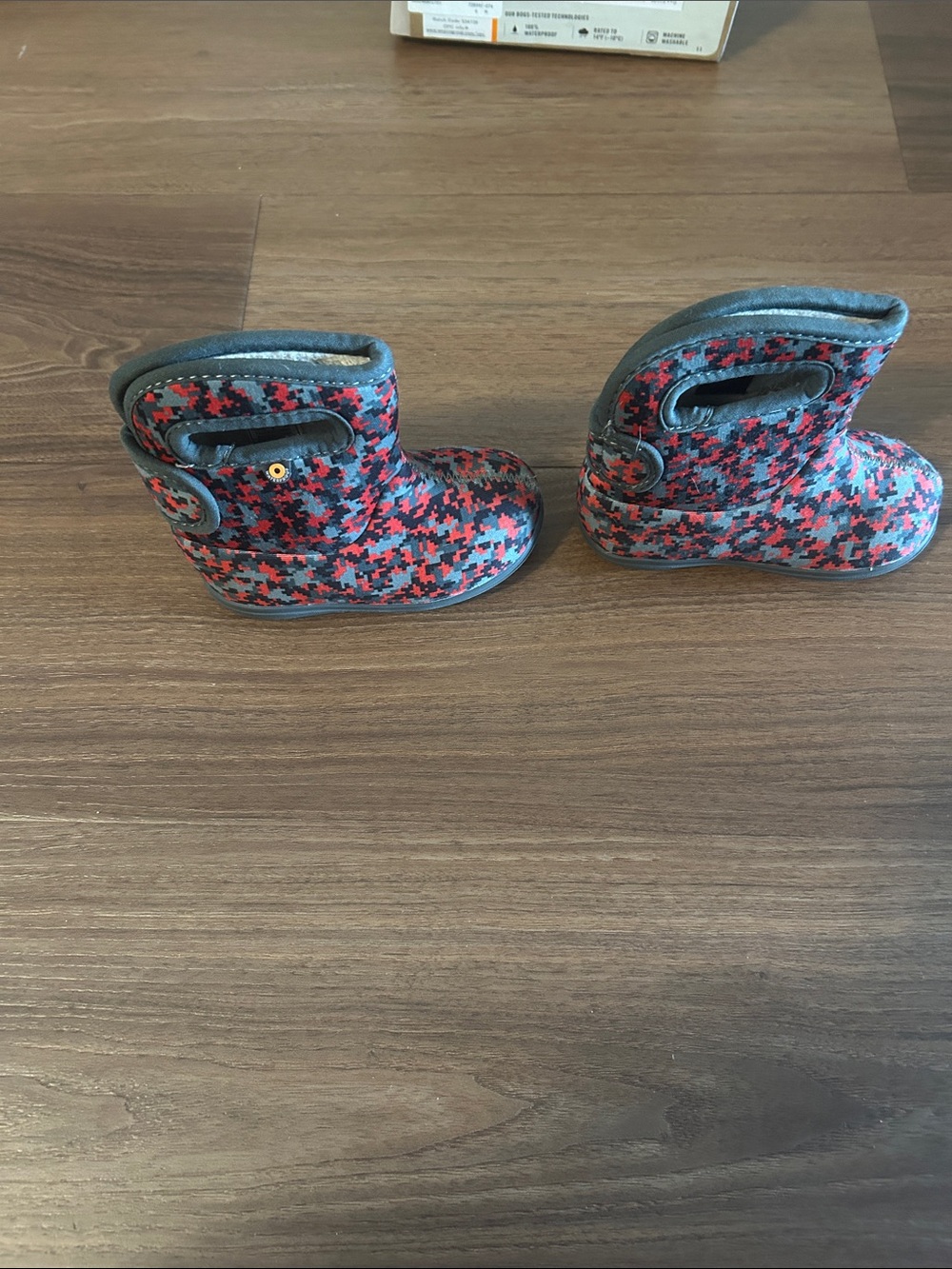 Baby Bogs Red and Black Camo Rain Boots - Picture 2 of 9